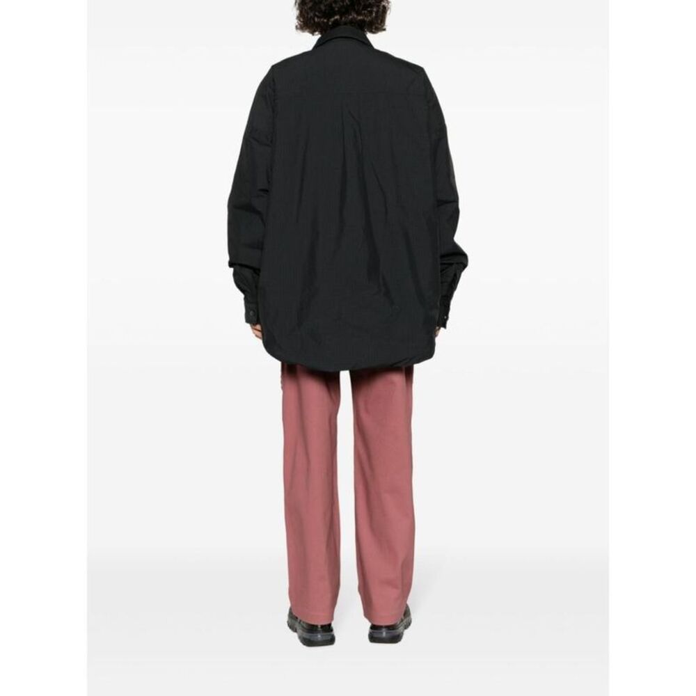 AMBUSH Oversized Button-Up Shirt with Vertical Stripes Men BLACK Outerwear